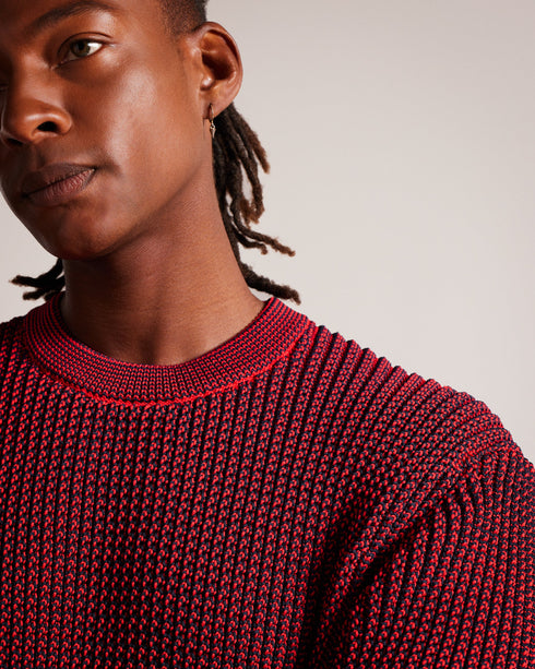 REDEER-Tops-LS Oversized Twisted Yarn Crew- Ted Baker Romania